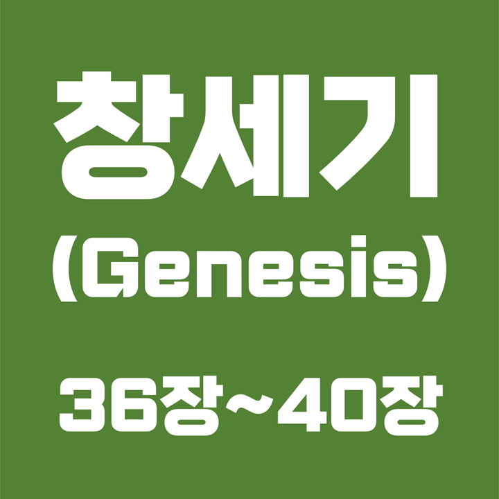 창세기 (Genesis) / 36장, 37장, 38장, 39장, 40장 / 성경 국문 영문 영어