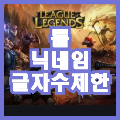 롤 닉네임 글자수 영문 한글 제한 롤 닉네임 글자수 영문 한글 제한