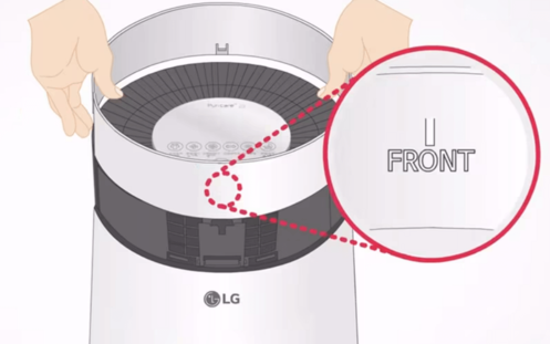 엘지 퓨리케어 공기청정기 클린부스터 커버 조립