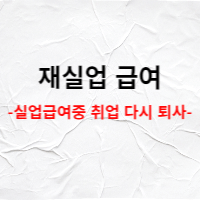  재실업 급여-실업급여 기간 중 취업 후 다시 퇴사