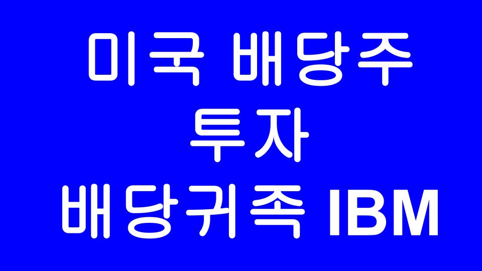  [미국주식] 배당귀족 IBM과 함께 신나는 미국 배당주투자 하기
