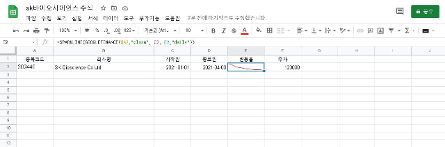 sk바이오사이언스주가