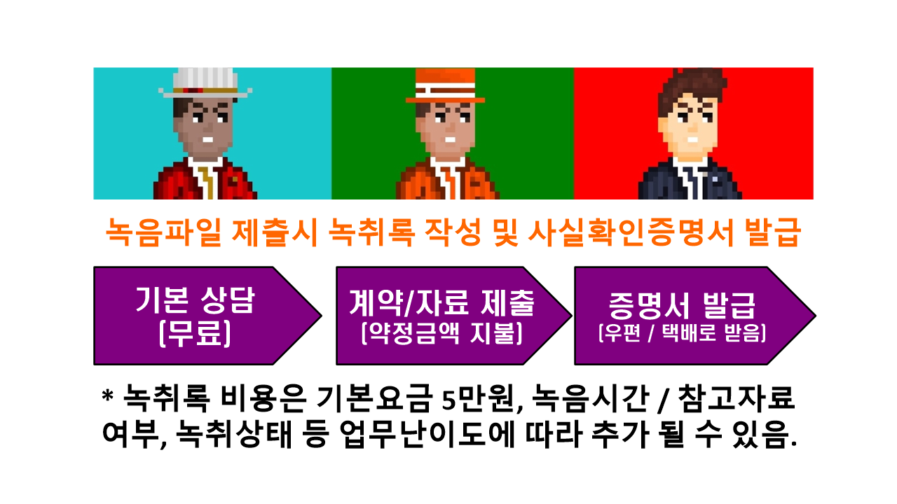  녹취록 및 사실확인서 발급