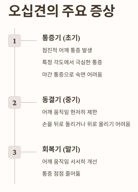 오십견의 주요 증상