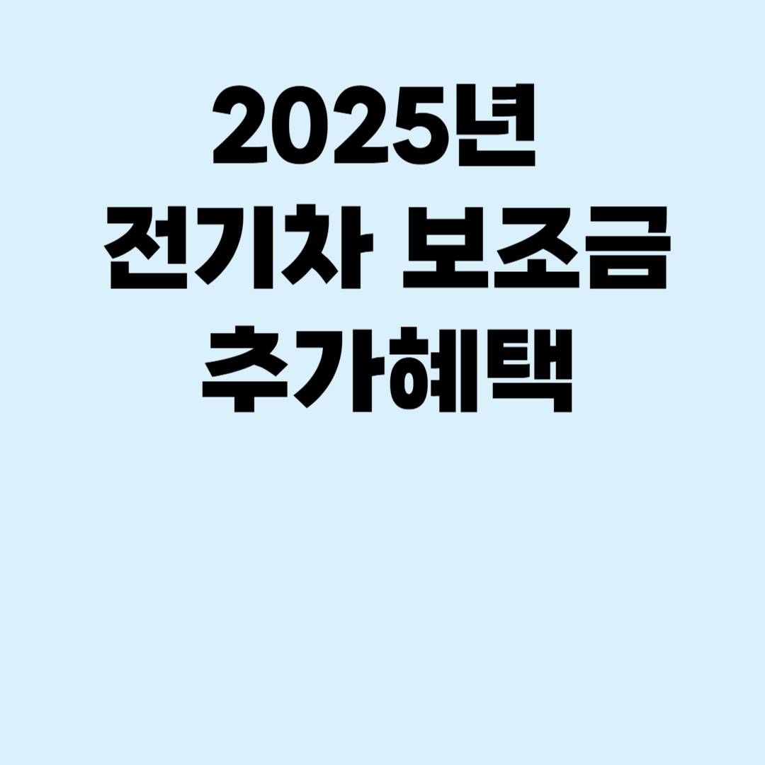 2025 전기차 보조금 청년 생애 첫차, 다자녀 가구 추가 혜택