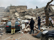 튀르키예 시리아 지진으로 슬퍼하는 시민