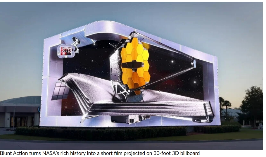3D 애니메이션으로 구현된 나사의 역사 그리고 미래의 열망 VIDEO: Animated 3D billboard narrates NASA&#39;s decade-long history at the kennedy space center