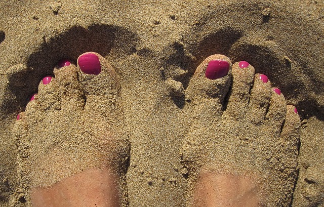 발 모래 사진