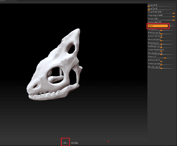 렌더 이미지 설정