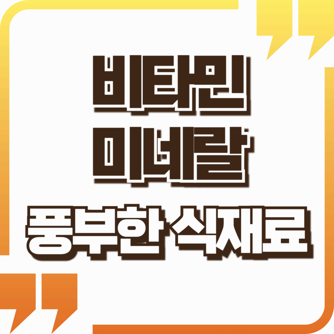비타민과 미네랄이 풍부한 자연식품 추천