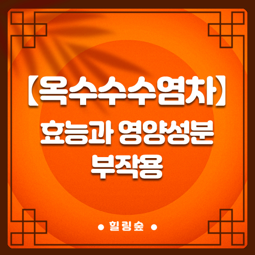 옥수수수염차 효능과 영양성분 및 부작용 옥수수수염차 효능과 영양성분 및 부작용