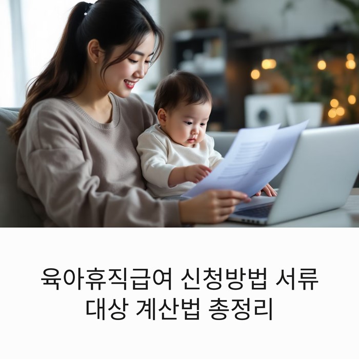 육아휴직급여 신청방법 서류 대상 계산법 총정리 요약 이미지