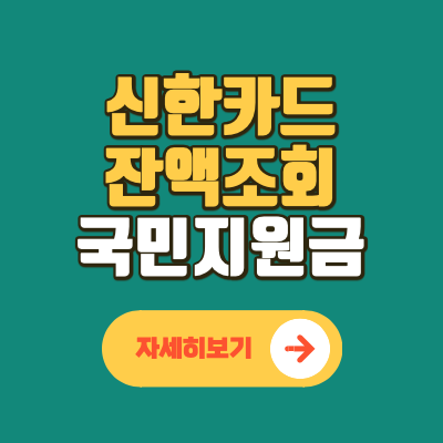 신한카드 잔액조회 국민지원금