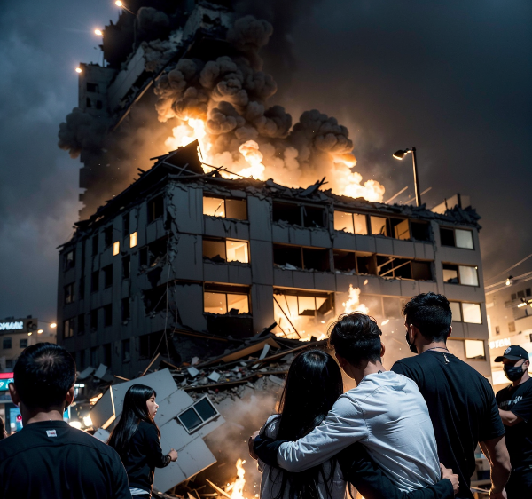 이스라엘-하마스-중동전쟁-건물파괴-미사일-폭격-화재-참고사진