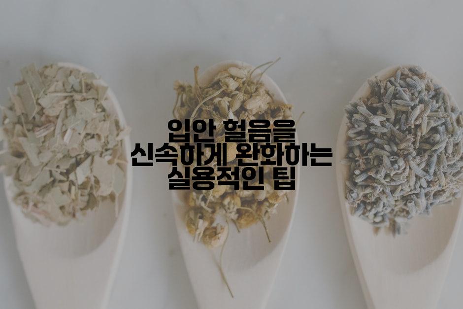 입안 헐음을 신속하게 완화하는 실용적인 팁