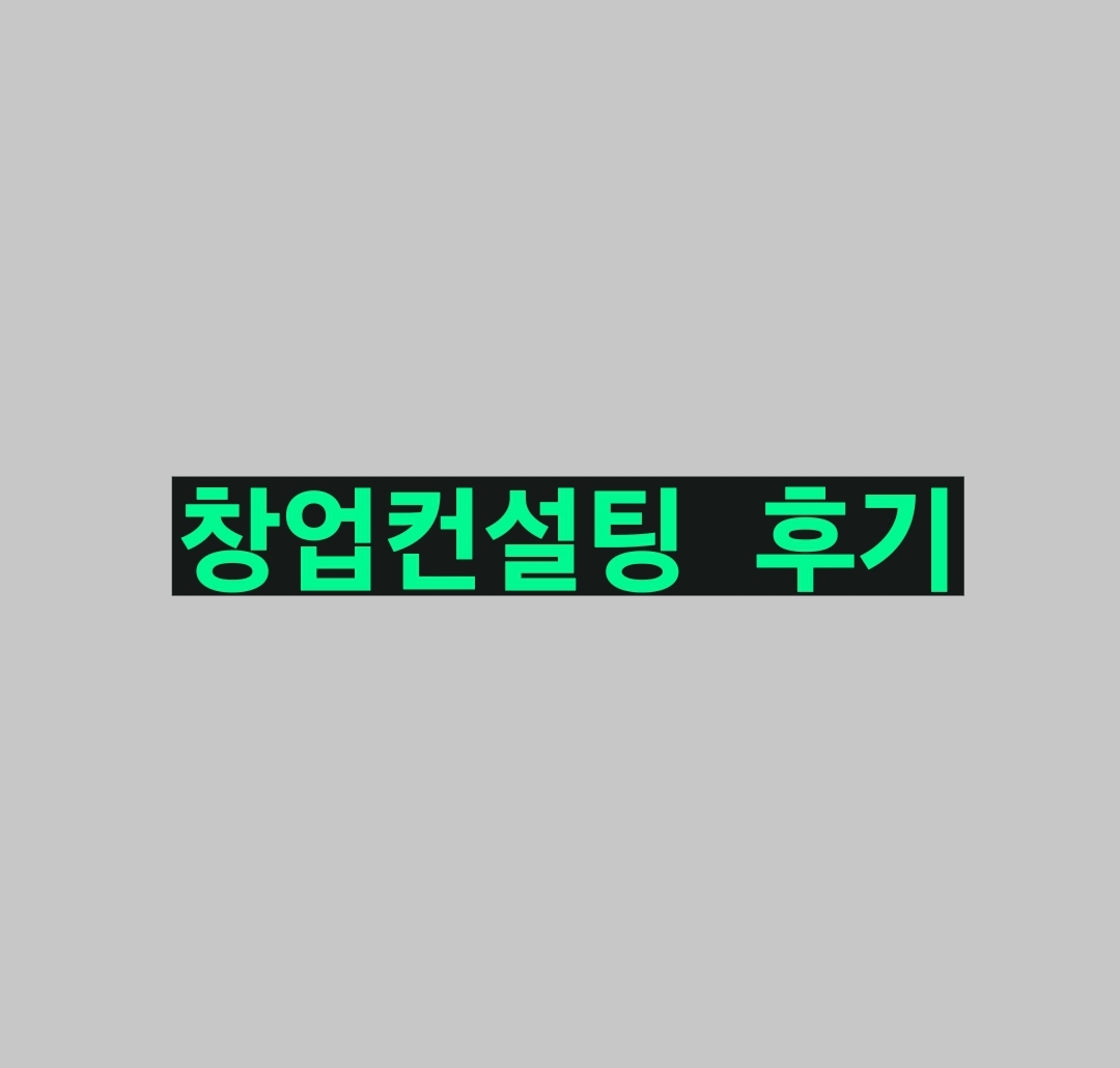  창업컨설팅 후기