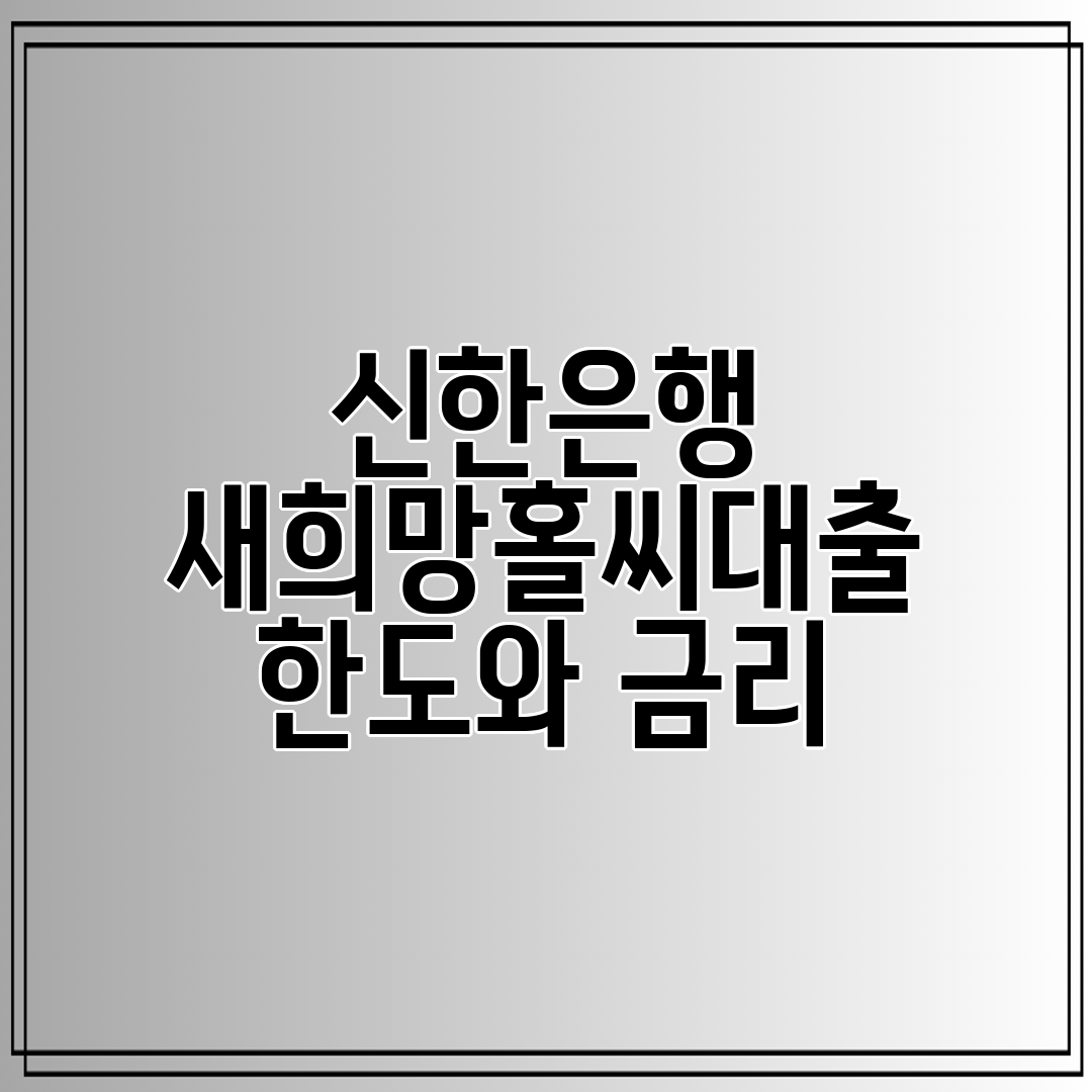 신한은행 새희망홀씨대출 한도와 금리