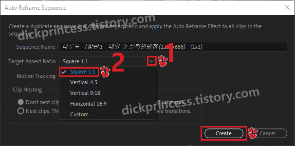 Auto Reframe Sequence