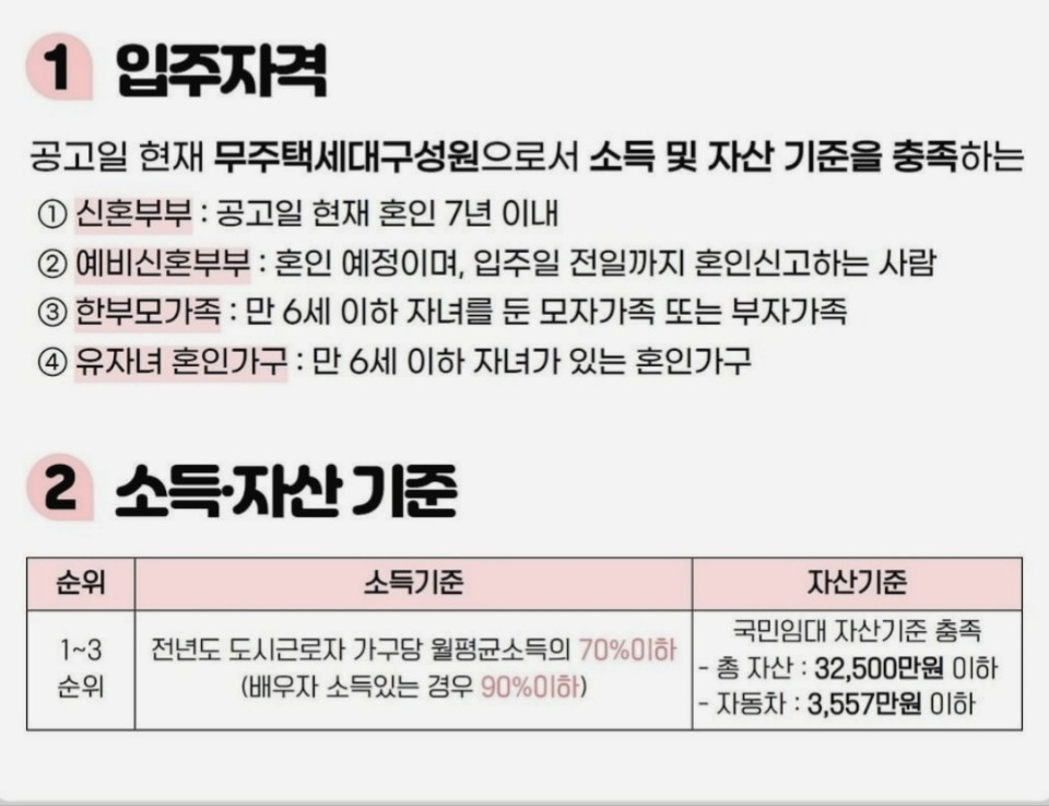 신혼부부1 매입임대주택 자격요건