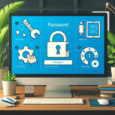 노트북으로 비밀번호 화면을 보는 사용자 손