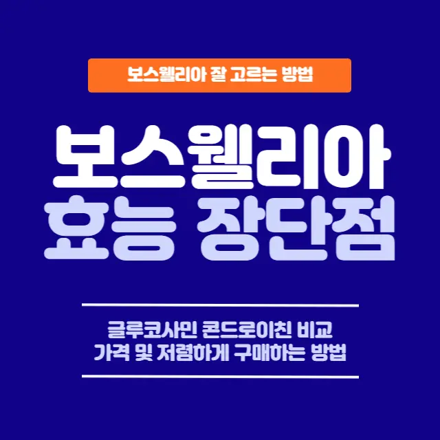  보스웰리아 효과 및 글루코사민 콘드로이친 비교 및 잘 고르는법 (ft. 가격 판매하는 곳)