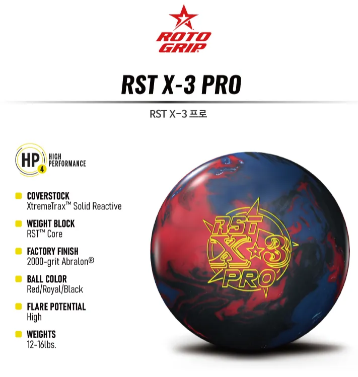 볼링볼(Bowling Ball) RST X-3 UPGRADE 버젼 로또그립(ROTOGRIP) 알에스티 엑스 쓰리 프로(RST X-3 PRO) 출시일:2023.04.04