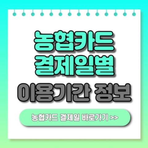  농협카드 결제일별 이용기간