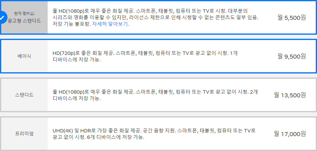 넷플릭스 요금제