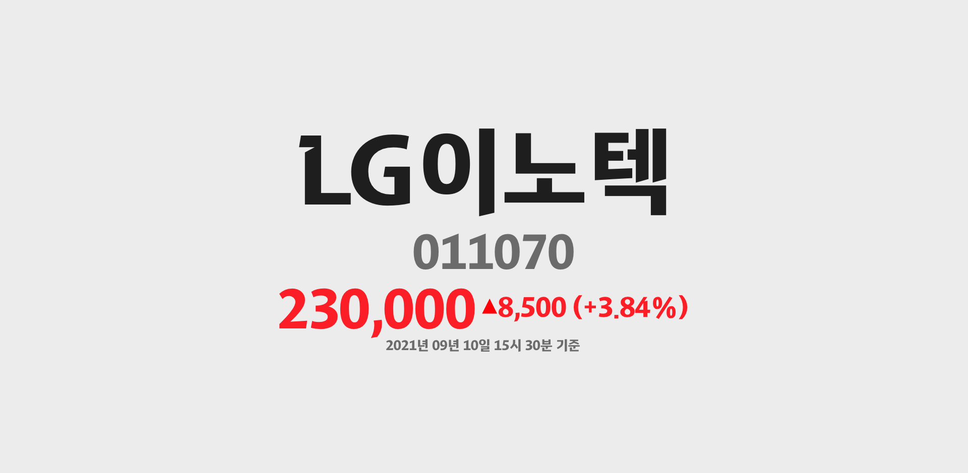 LG이노텍 2021-09-10 15:30:00기준 주가