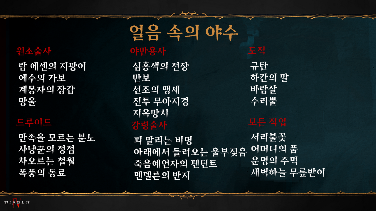  디아블로 4 엔드 게임 보스 얼음 속의 야수 만나는 방법 및 고유 아이템