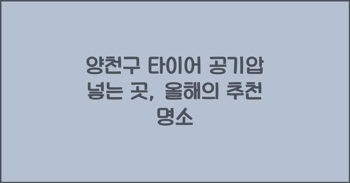 양천구 타이어 공기압 넣는 곳