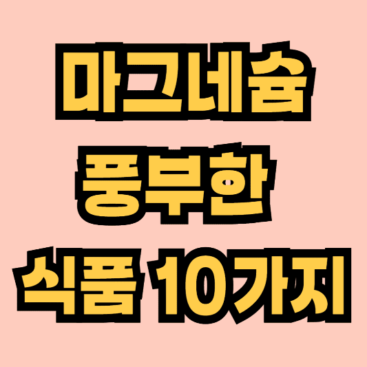 마그네슘이 풍부한 식품