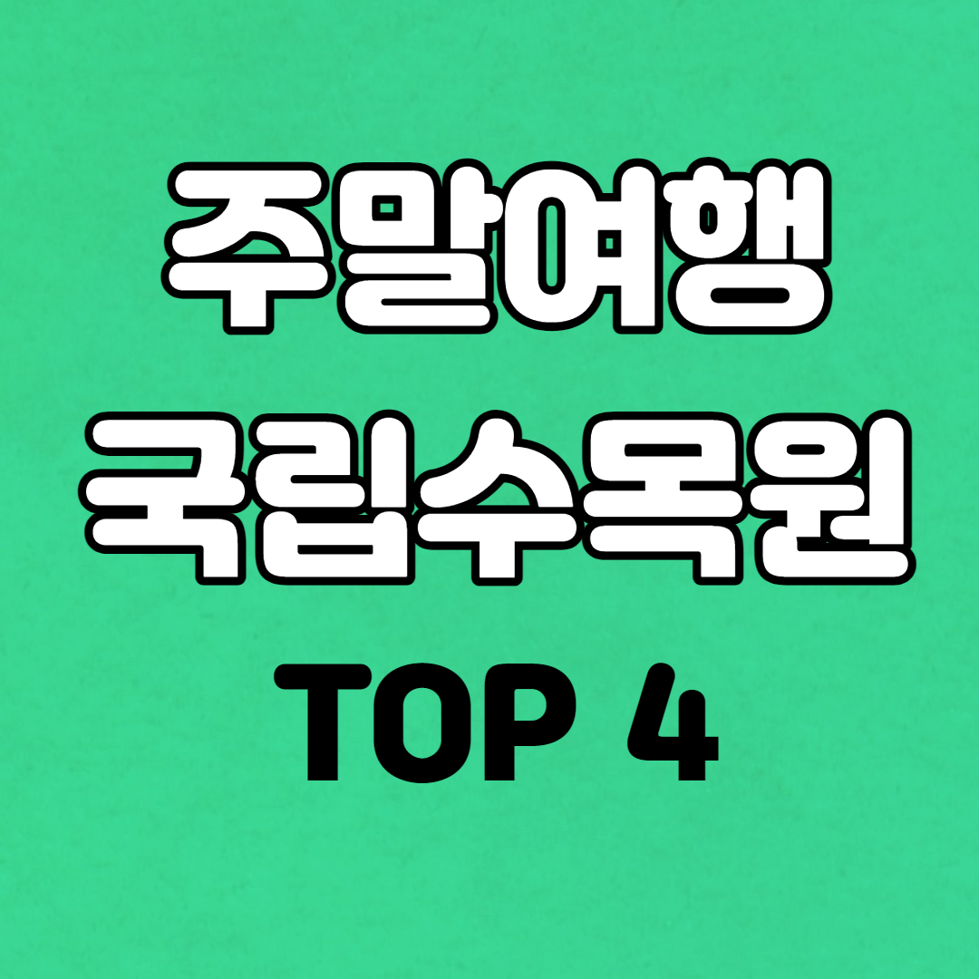 주말여행 국립수목원 TOP4