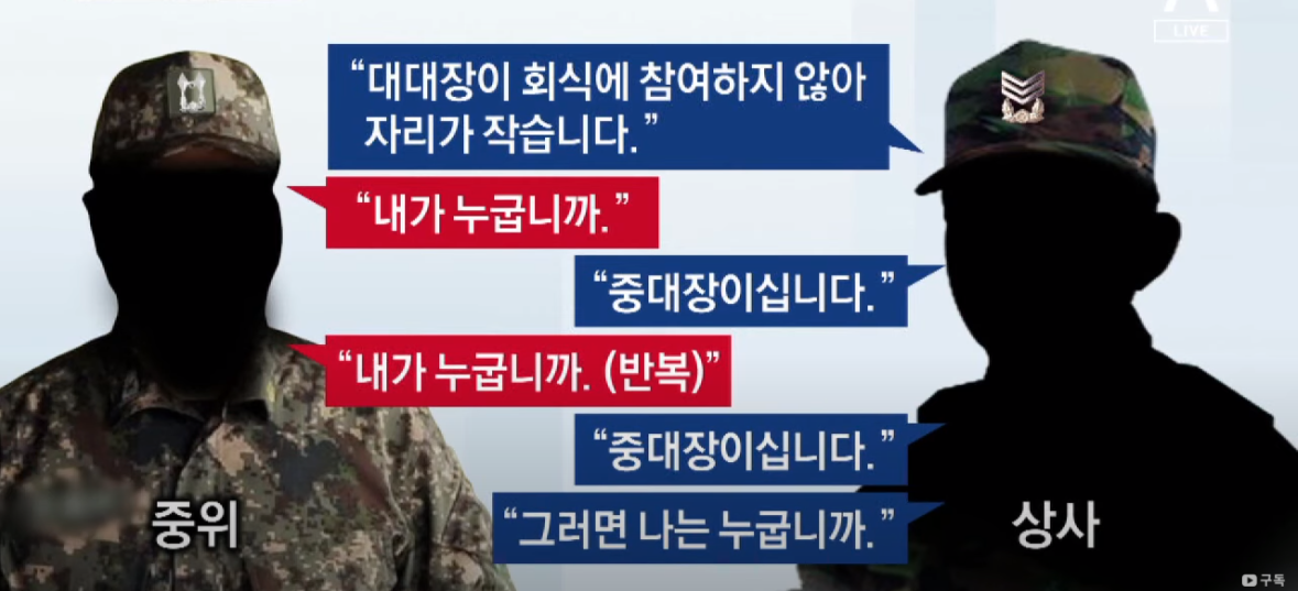  중위(대위 진) 중대장 폭행한 부사관
