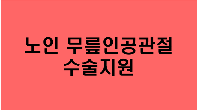  [노인 무릎인공관절 수술 지원] 지원대상/지원내용/신청방법/문의