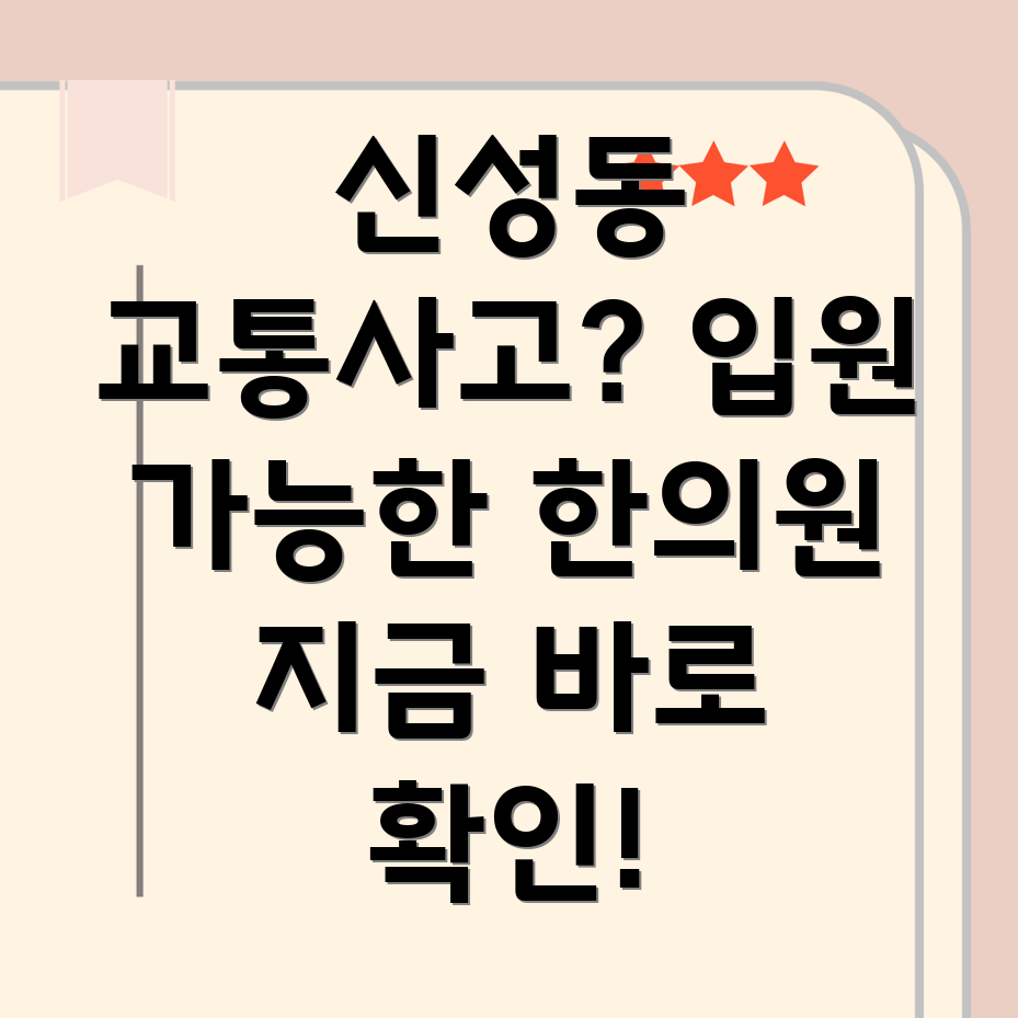 대전 유성구 신성동 교통사고 한의원