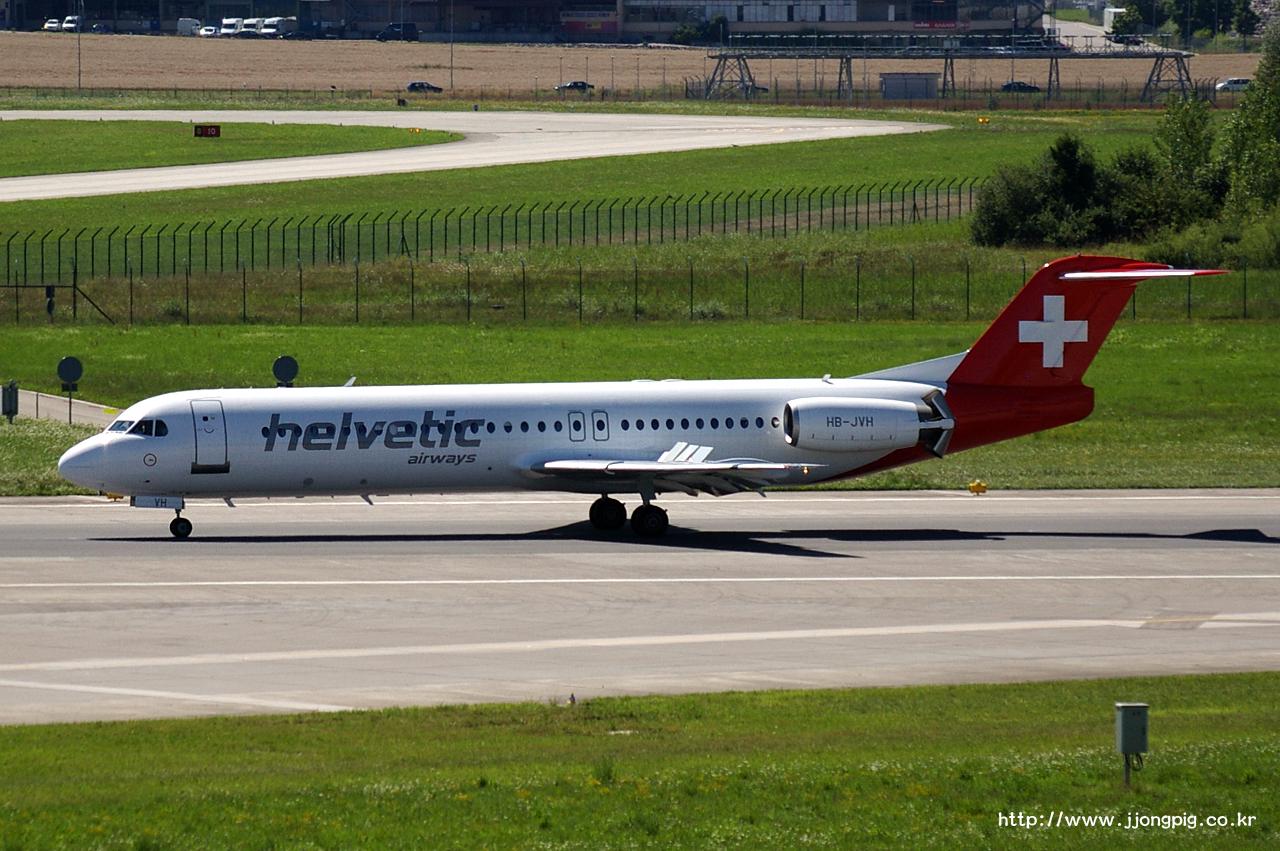 Helvetic Airways Helvetic Airways 2L OAW HB-JVH 100 Fokker 100 F100 취리히 - 클로텐 Zurich - Kloten ZRH LSZH