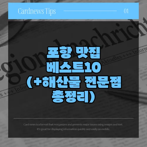 포항 맛집 베스트10 (+해산물 전문점 총정리)