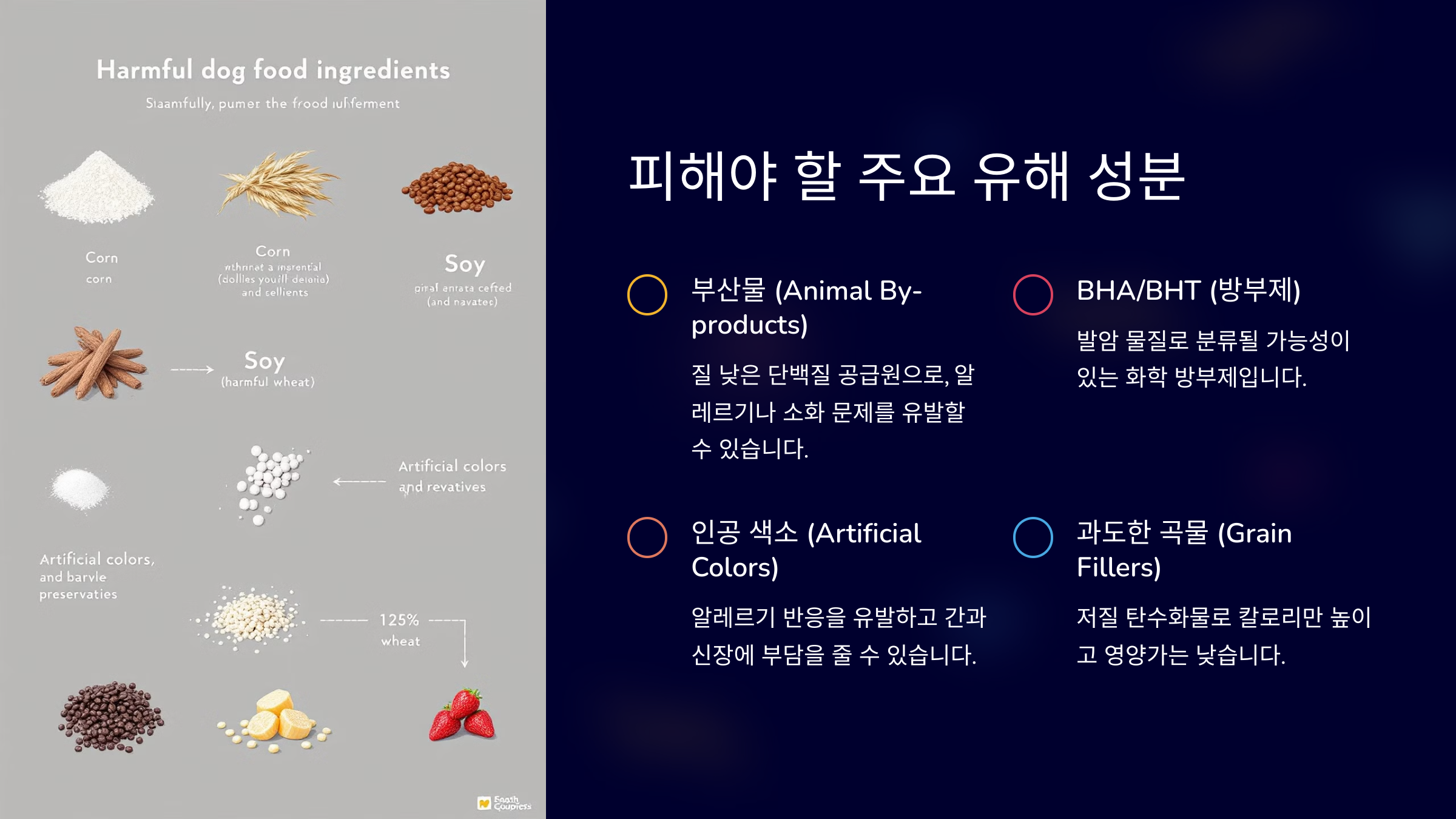 반려견에게 해로운 사료 성분 리스트