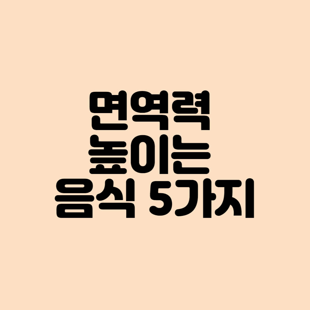  면역력을 높이는 5가지 음식