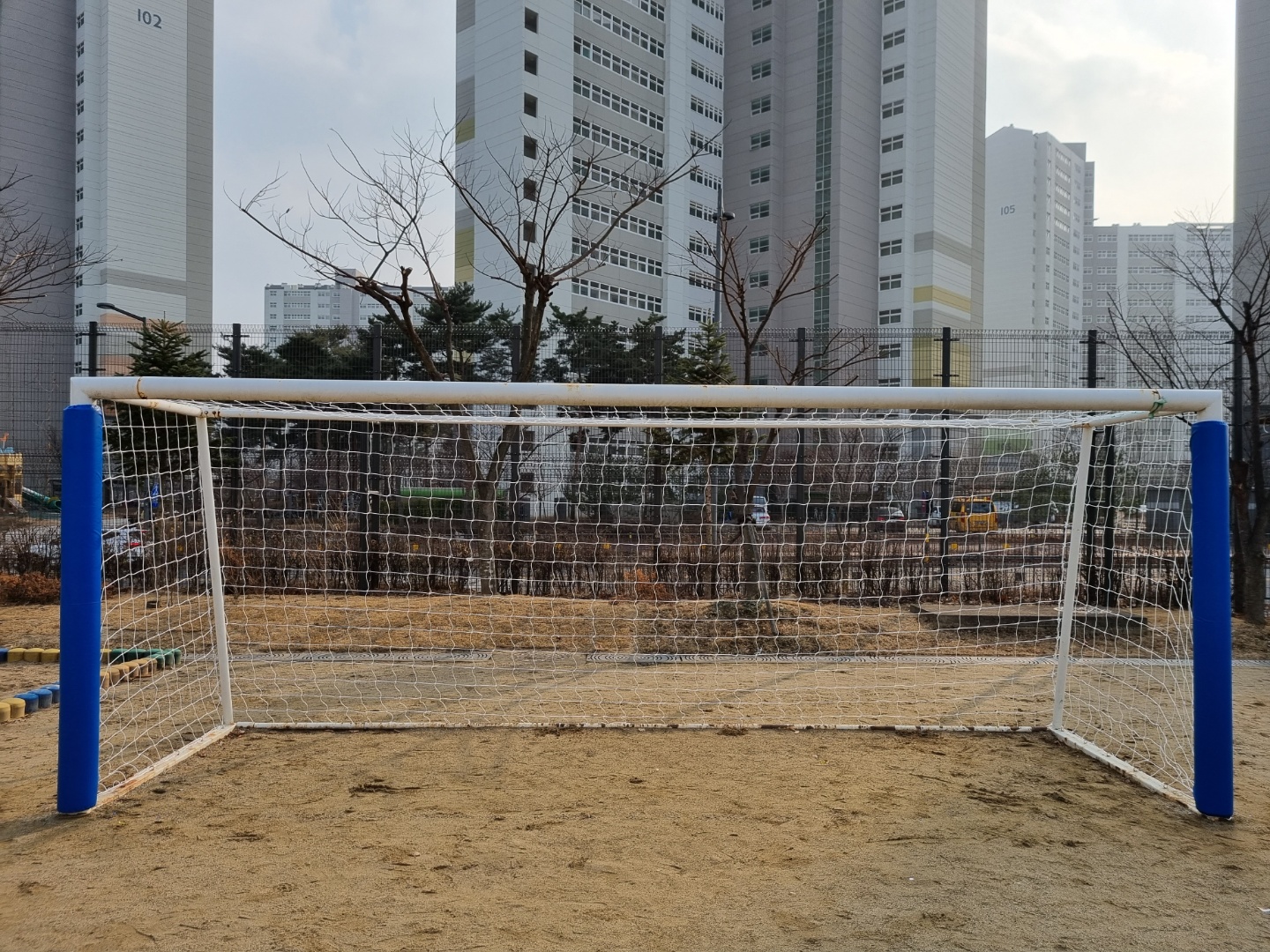  [날개스포츠] 세종종촌초등학교 축구골대보호대 설치, 축구골망 교체 작업