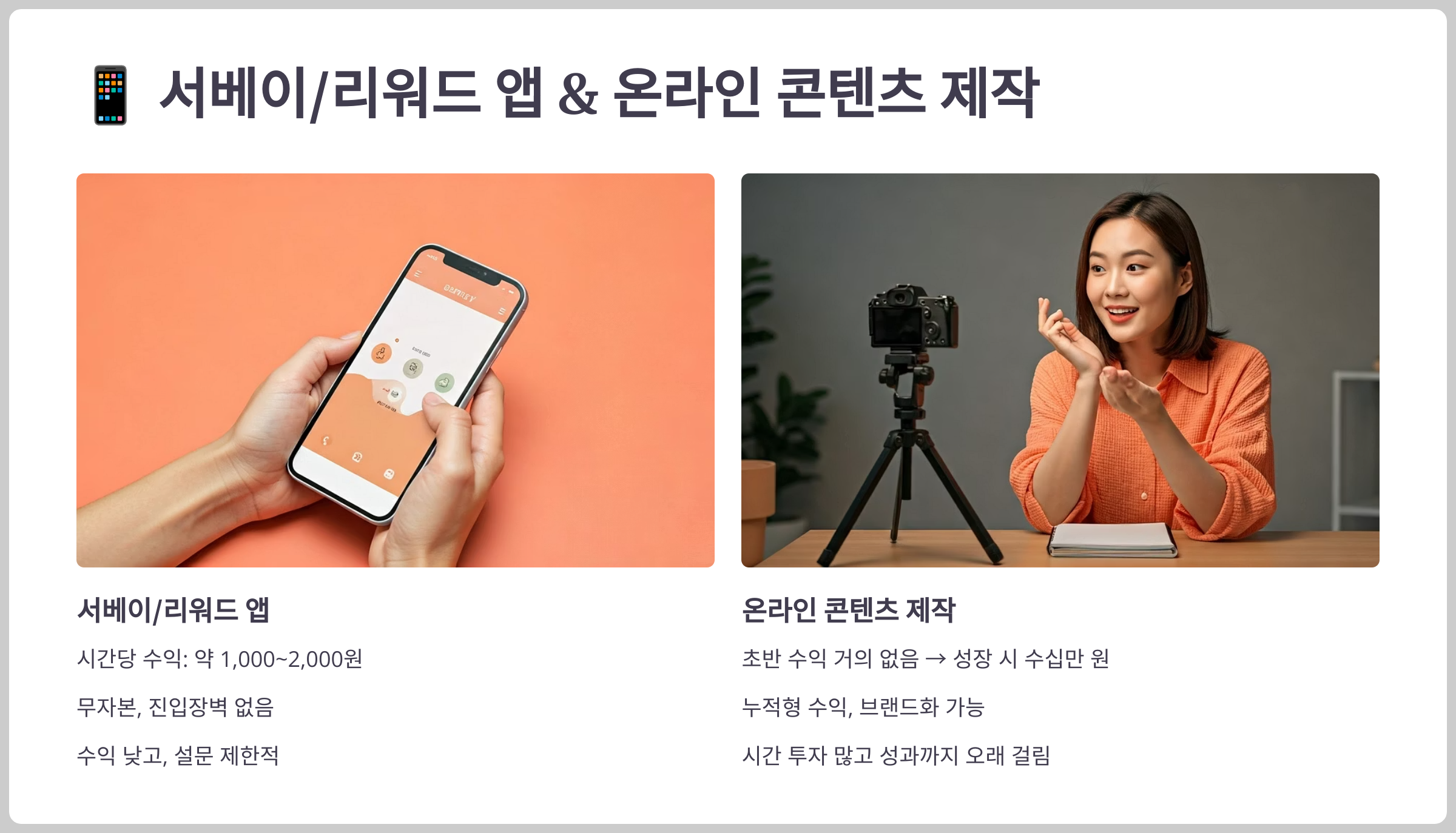 서베이/리워드 앱 &amp; 온라인 콘텐츠 제작