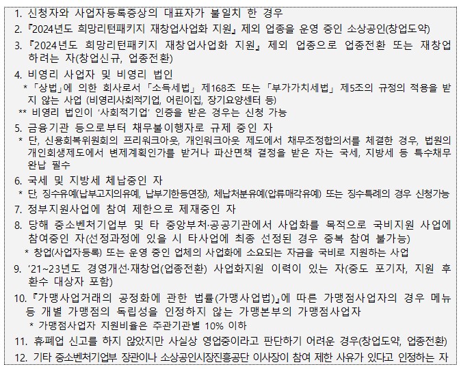 희망리턴패키지재창업사업화