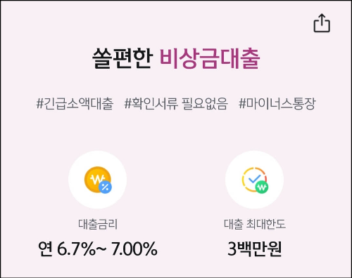 신한 쏠편한 비상금대출