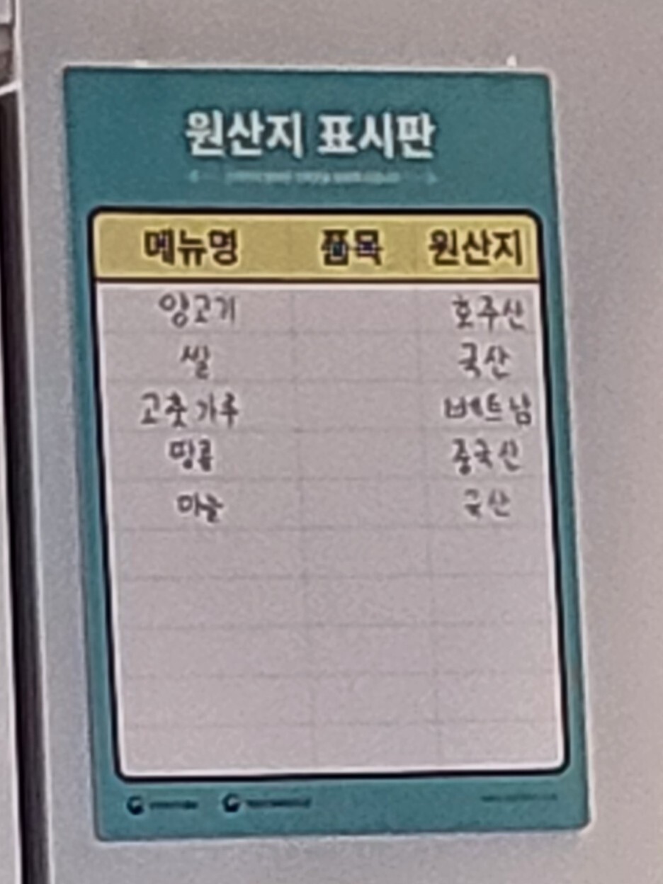 원산지 확인