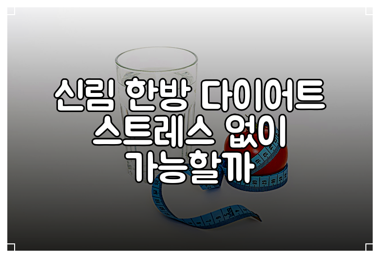 신림 한방 다이어트 스트레스 없이 가능할까
