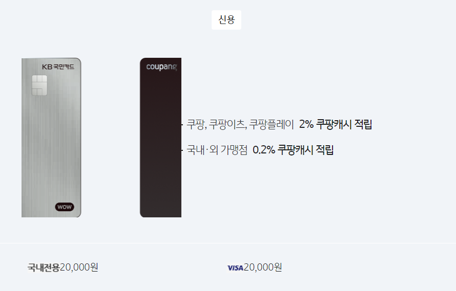  쿠팡 와우 카드 혜택 연회비 신청방법