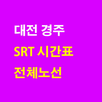 대전 경주, 경주 대전 SRT 노선 기차 시간표 및 운임 요금표