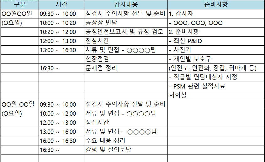 일정계획(예시)