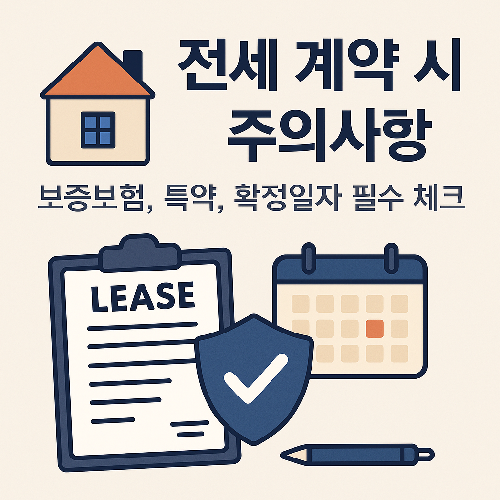 🏠 전세 계약 시 주의사항 – 보증보험, 특약, 확정일자 필수 체크